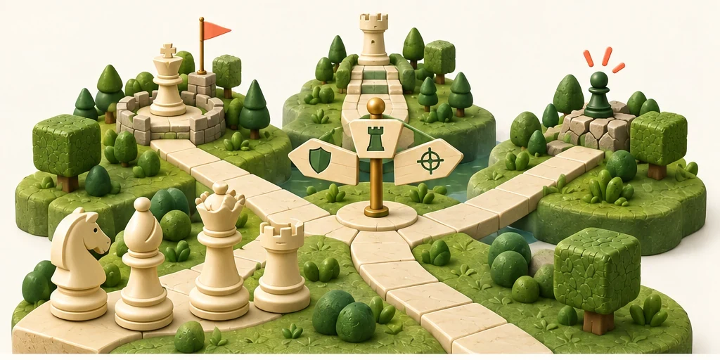 Игрок отмечает открытую линию и маршрут неактивной фигуры после дебюта
